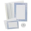 Soft Florals Wedding Invitation and Response Card Kit - Periwinkle/ White