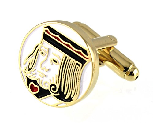 Sunnylink Cufflinks Gold White Playing Cards Cuff Links