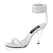Caress 4 Inch Sexy White High Heel Evening Shoe Stiletto Heel Ankle Band With Rhinestone Accents CLEARANCE