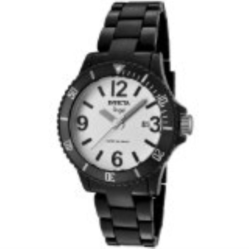 Invicta Women's 1208 Angel White Dial Black Plastic Watch