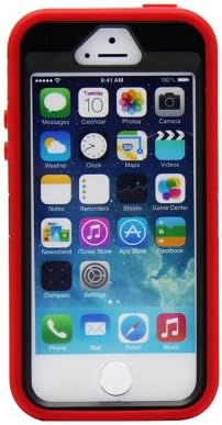 Supersaving360 Hybrid Rugged Rubber Matte Hard Pc Soft Silicone Protective Case Cover for Iphone 5s