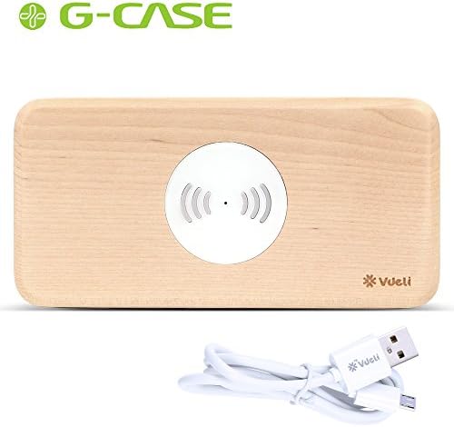 Wooden Wireless Charger, Vdeli Natural Birch Qi Wireless Charging Pad for Galaxy S7,Galaxy S7 edge, Galaxy S6, Note 5, S6 Edge+, S6 Edge, Nexus 4/5/6 and All Qi-Enabled Devices (QI002)