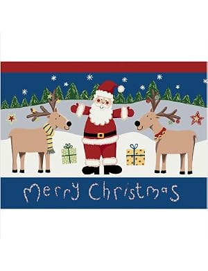 Click to buy Cabin Rugs:  Winter Santa Deer Christmas Rug from Amazon!