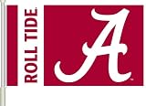 Alabama Crimson Tide CAR FLAG w/Wall Brackett Set of 2 - NCAA