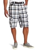 41CTNKdqsCL. SL160  Calvin Klein Jeans Mens Film Plaid Cargo Short, White, 38