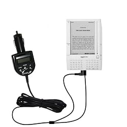 FM Transmitter with integrated Car Charger for the Amazon Kindle (1st Generation) - uses Gomadic TipExchange Technology