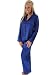 Blue Satin Stripe Pajama Set Womens Top Matching Pants PJS