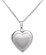 Sterling Silver Satin Finish Heart Locket, 18"