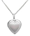 Sterling Silver Satin Finish Heart Locket, 18