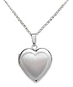 Sterling Silver Satin Finish Heart Locket, 18"