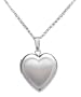 Sterling Silver Satin Finish Heart Locket, 18"