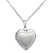 Sterling Silver Satin Finish Heart Locket, 18"