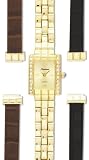 Medana Women's Gold-Tone Interchangable Band Stone Bezel Fashion Watch # 8401