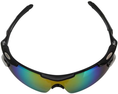 Panlees Newest Cycling Wrap Running Outdoor Sports Sunglasses Multi Sport Glasses Ultralight Frame Exchangeable 3 Lenses Unbreakable polarized TR-90 (black)