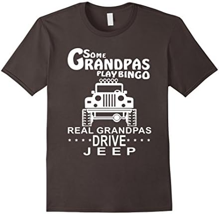 Men's Some Grandpas Play Bingo Real Grandpas Drive Jeep T-Shirt 2XL Asphalt