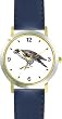 Falcon Bird Animal - WATCHBUDDY® DELUXE TWO-TONE THEME WATCH - Arabic Numbers - Blue Leather Strap-Size-Women's Size-Small