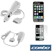 Transparent Clear Crystal Snap-on Hard Case + Rapid Car Charger + Home Travel Charger + Clear Reusable LCD Screen Protector for Apple Iphone 3G 2nd Generation Smartphone