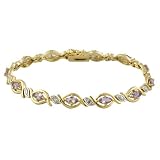 Sterling Silver Genuine Diamond Accent & Amethyst Bracelet