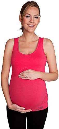 FittaMamma Women's High Support Pregnancy Exercise Top Deep Raspberry Medium
