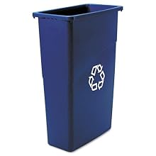 Rubbermaid Commercial 23-Gallon Slim Jim Recycling Container, Rectangular, 11" Width x 20" Depth x 30" Height, Blue