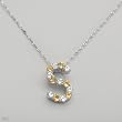 Necklace With 1.50ctw Precious Stones - Genuine Citrines and Topazes in 925 Sterling silver Length 16in