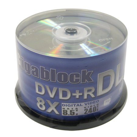 600pcs (1 carton) Gigablock DVD+R 8x Dual Double Layer 8.5GB 240min Silver Shiny Top 600pcs (1 carton) Gigablock DVD+R 8x Dual Double Layer 8.5GB 240min Silver Shiny Top