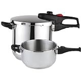 Magefesa Practika Plus Stainless Steel 4 and 6 Quart Super Fast Pressure Cooker Set (3... by Magefesa