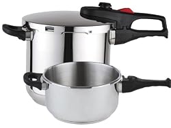 Magefesa Practika Plus Stainless Steel 4 and 6 Quart Super Fast Pressure Cooker Set (3 Piece-Trio)