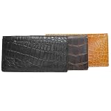Boston Traveler Croc Print Leather Checkbook Wallet