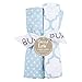 Trend Lab 100% Cotton Sky Burp Cloth Set, 4 Pack Blue