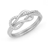 Sterling Silver Round Diamond Twisted Knot Fashion Ring (1/6 cttw)