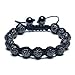 Bling Jewelry Black Shamballa Inspired Bracelet Crystal Beads 10mm Alloy