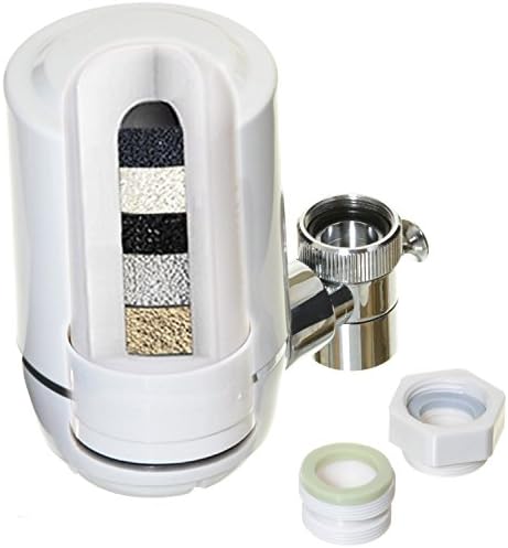 LittleWell Faucet Mount Water Filter with Innovative Multi-layer Filtration Technology, removes CHLORIDE FLUORIDE CYSTS LEAD V.O.C &amp; 100+ more, 300 gallon ceramic cartridge included