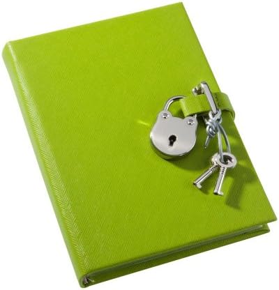 Saffiano Lock Diary, Working Key and Lock, Lime