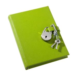 Saffiano Lock Diary, Working Key and Lock, Lime