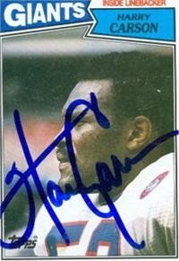 Harry Carson Autographed/Hand Signed Football Card (New York Giants)