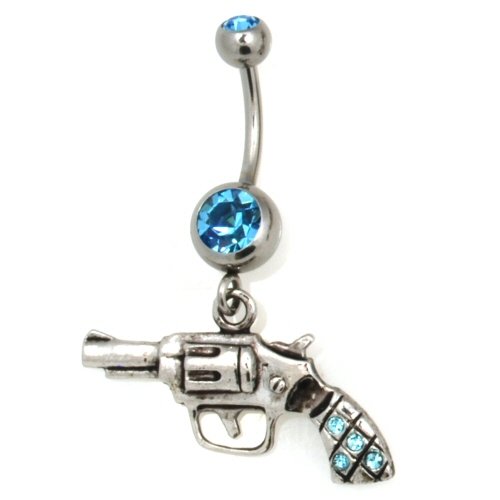 navel piercing gun. Barbell Navel Gem With Gun