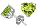 1.40 cttw Genuine Heart Genuine Heart Shape Peridot Earring Studs - 14kt White or Yellow Gold
