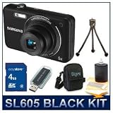 SL605 Digital Camera Black Kit w/ Memory Card, Card Reader, Case, Mini Tripod