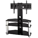 Hama 00083721 LCD-/Plasma-TV-Stand 900 mm, drei Ablagen, Schwarz/Schwarzglas