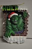 THE INCREDIBLE HULK (through wall w/santa hat) - HOLIDAY ORNAMENT - MARVEL COMICS - KURT S ADLER
