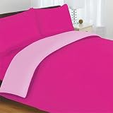 Reversible Duvet Cover Set, Cerise/Pink, Double