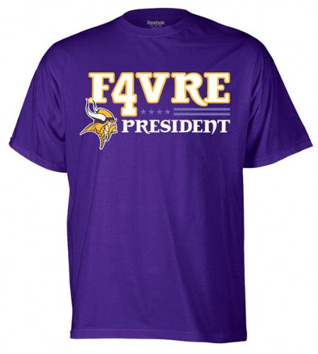 Minnesota Vikings Purple Reebok 'Favre 4 President' T-Shirt