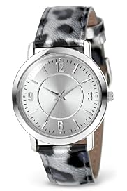Round Face Leopard Skin Print Analogue Watch