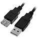 Black 15 Foot USB 2.0 Extension Cable