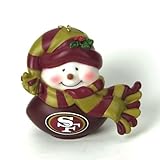 2 NFL San Francisco 49ers Musical Light-up Snowman Christmas Ornaments 2.75"