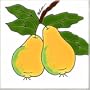 FRUITS-VEGETBLES-TRIVETS-WALL PLAQUES-PEARS TILE by Besheer Art Tile, Bedford, New Hampshire, U.S.A.