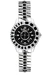 Christian Dior Watches:Christian Dior Christal Womens Stainless Steel Black Sapphire Diamond Watch CD113115M001