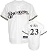 Rickie Weeks Youth Jersey: 2009 Majestic Home White Replica #23 Milwaukee Brewers Jersey