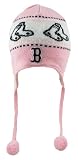 Boston Red Sox Sabre Ball Pink Knit Beanie Hat/Cap with Ear Flaps